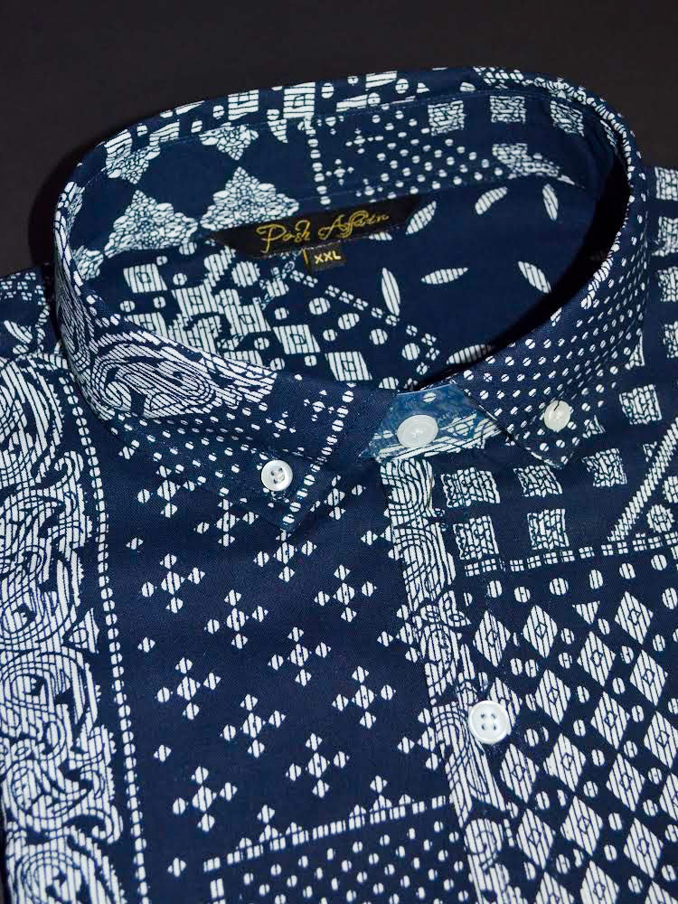 Bandana Print Casual Men's Shirt - Main Image